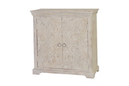 GINER Y COLOMER Cómoda-aparador de madera de mango en blanco envejecido